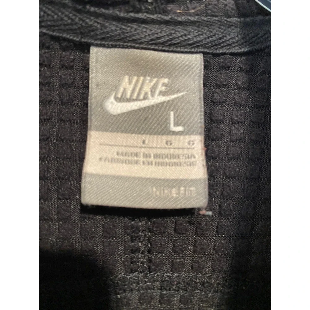 Vintage Nike Mens :arge Full Zip Hoodie Charcoal Grey Waffle Knit Thermal Lining